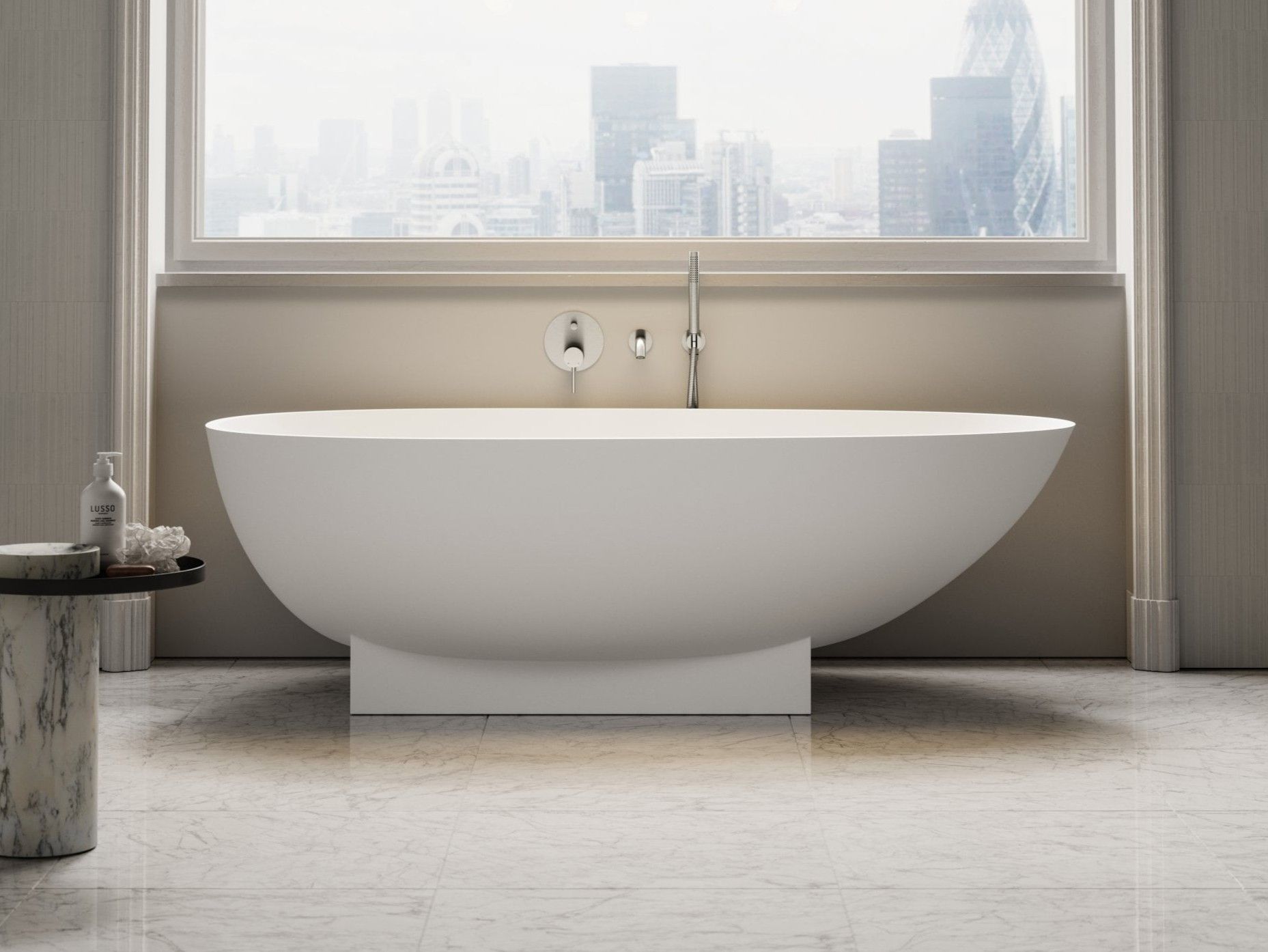 Овальная асимметричная ванна из смолы LUSSO Cocoon ARCH-00027946