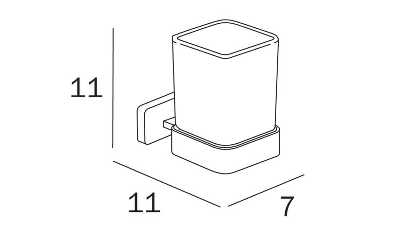 Держатель зубной щетки из матового стекла INDA® ARCH-00043411 - Вид №2