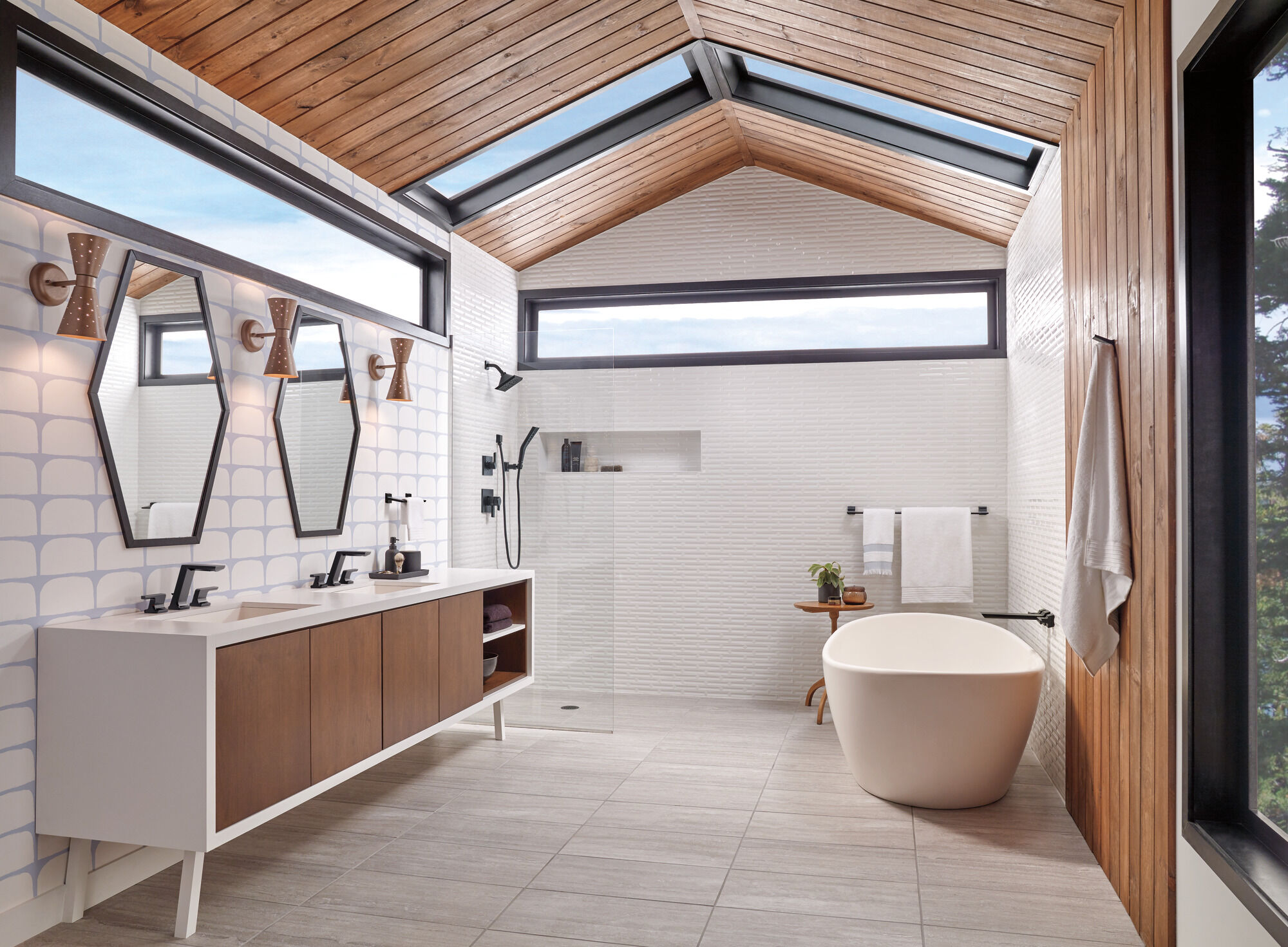 55799-BL H2Okinetic® Ручной душ с 3 настройками для настенного монтажа Delta Faucet Universal Showering Матовый черный  - Вид №1