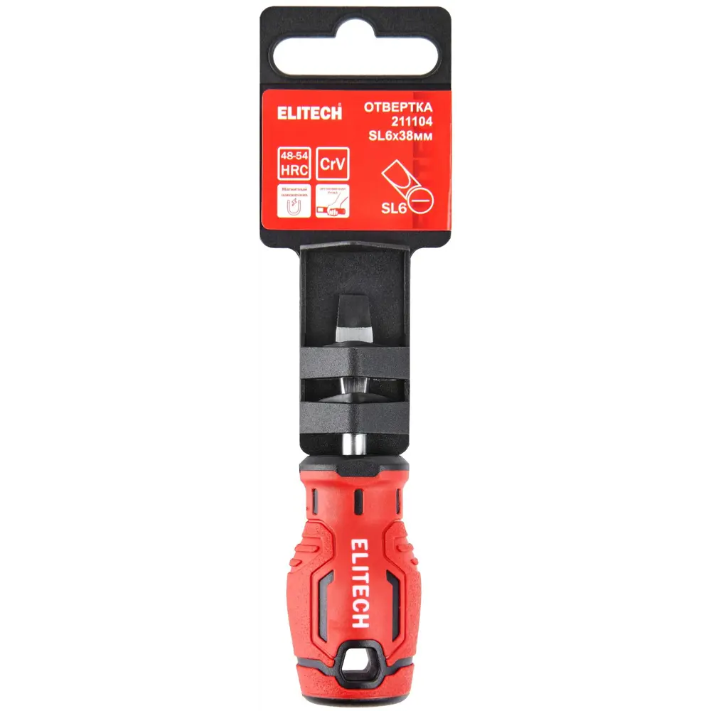 Отвертка Elitech 211104 SL6x38 мм с магнитным наконечником 89407113 STLM-1570648 - Вид №5