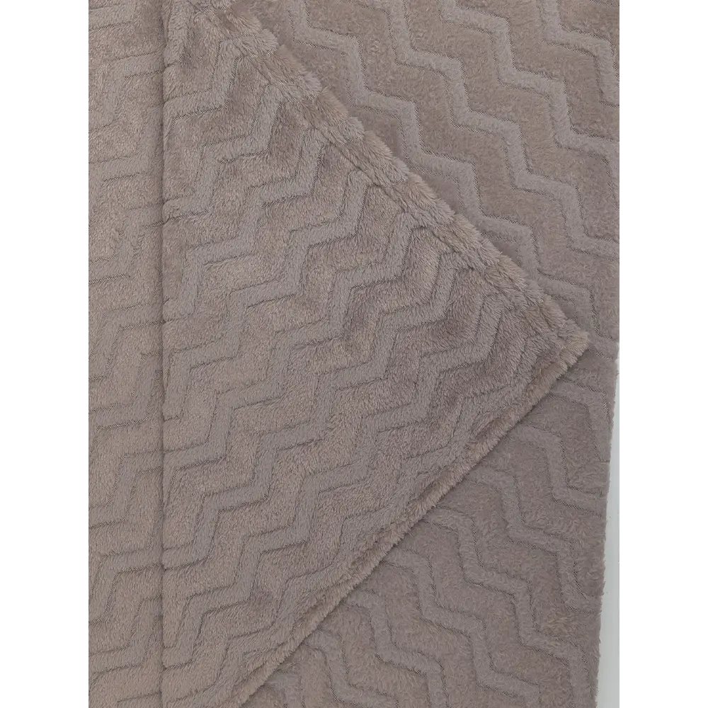 Плед Зигзаг 200x220 см фланель цвет бежевый TEXREPUBLIC STLM-2159629 - Вид №1