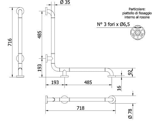 Экструдированный алюминиевый угловой фиксатор для ванной комнаты Thermomat нейлон ARCH-00076102 - Вид №2