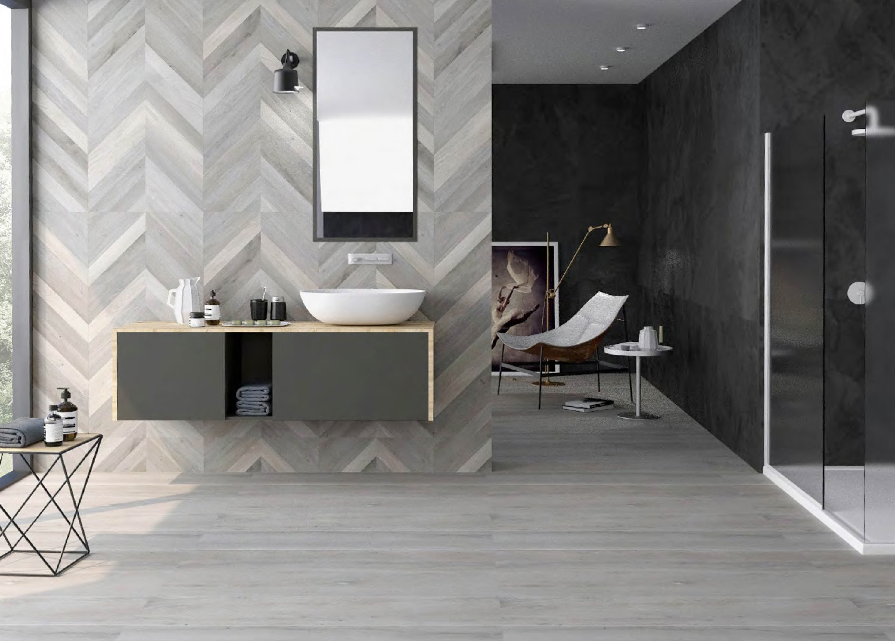 91020034 Керамогранит 17137 59.7х119.8см 1.43 м² цвет серый Alder STLM-0444258 GOLDIS TILE