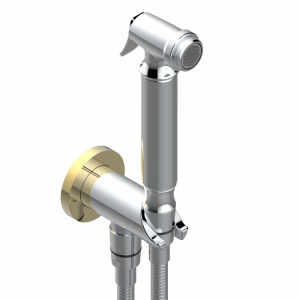 U8A-5840/9 Комплект для гигиенического душа: лейка с клапаном, усиленный шланг 1,25м и вывод для шланга со встроенным защитным остановом Thg-paris Wedding Хром/золото