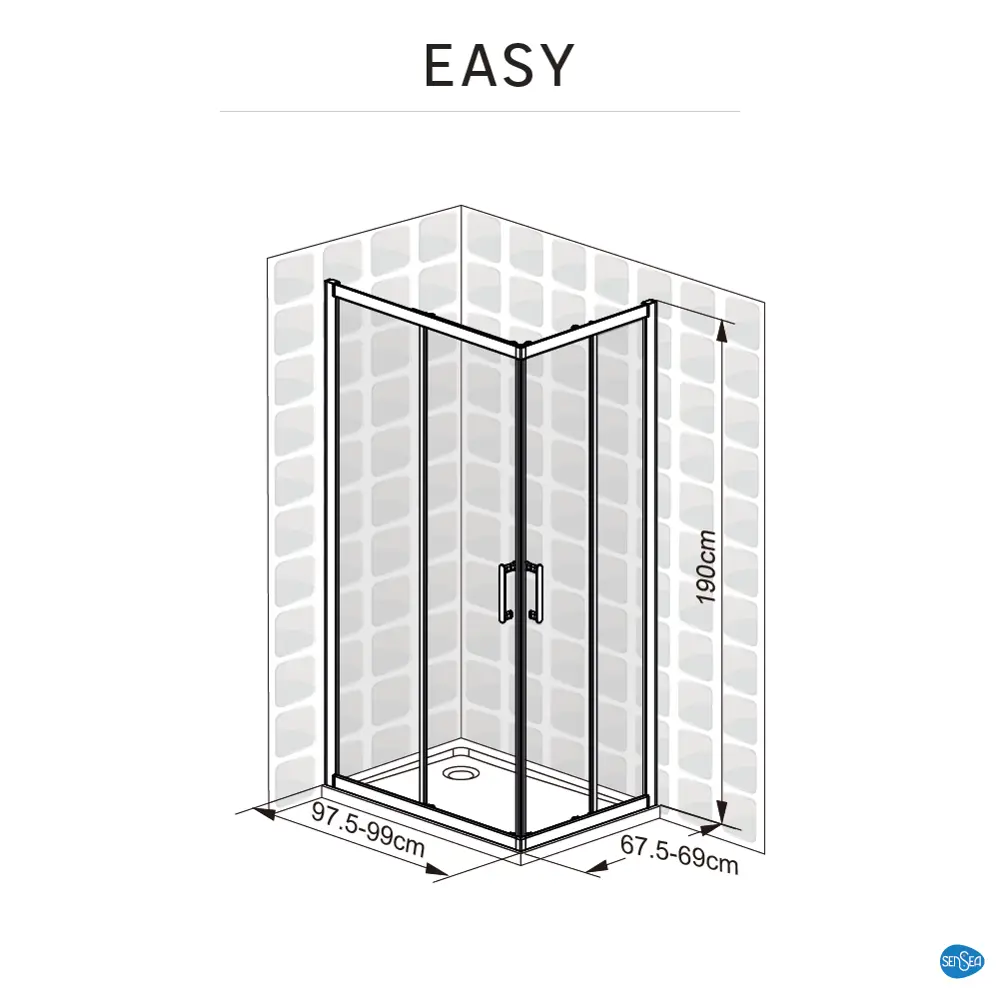 Комплект стекол для душевой ширмы Sensea Easy 70x100 см STLM-2105384 - Вид №25