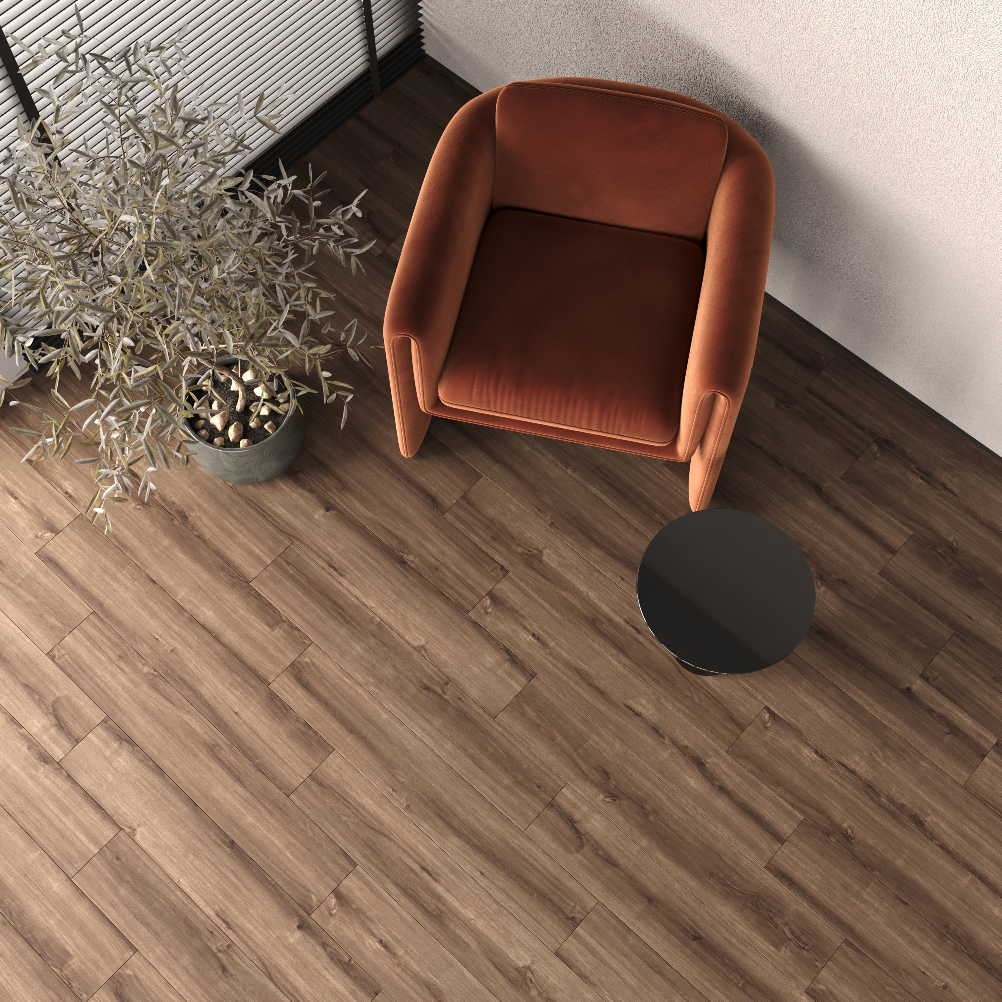 Керамогранит AKASA WOOD WENGE 20х120 Creanza CW-RT05-B 