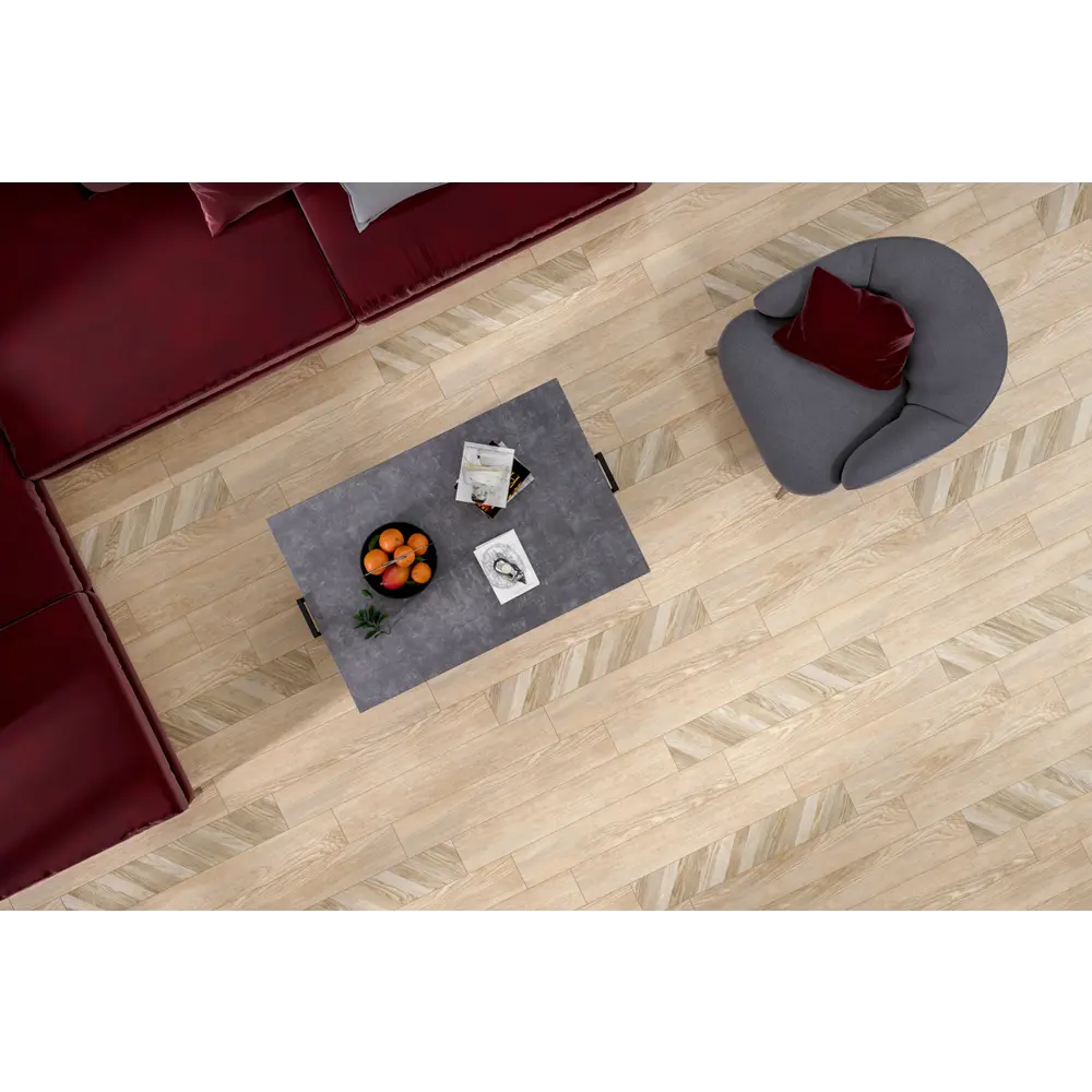 Керамогранит Golden Tile Wood Chevron 15x90 см 1.08 м² матовый цвет светло-бежевый STLM-2012221 - Вид №5