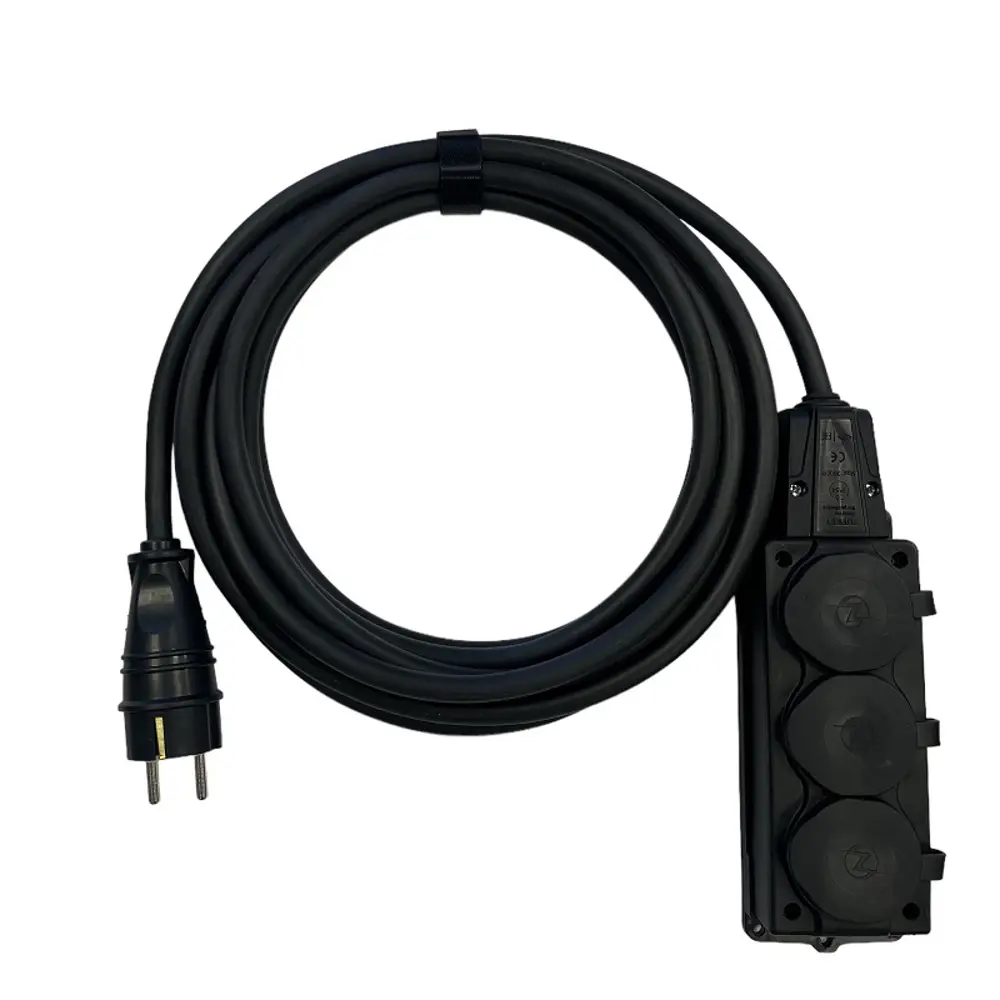 Удлинитель-шнур Itok i-connect-color-SU-KG-215-3-54-7-black 3 розетки без заземления 2х1.5 мм 7 м 3500 Вт цвет черный