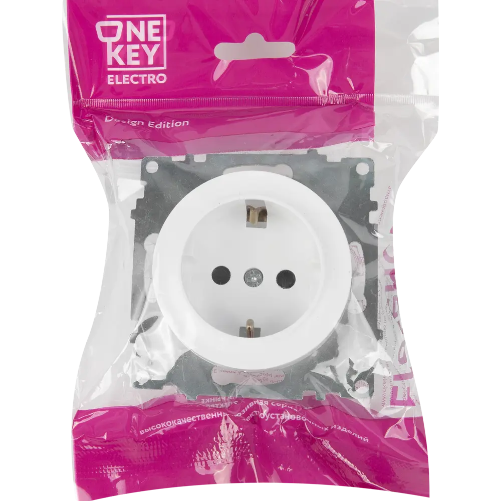 Розетка встраиваемая Onekey Florence с заземлением со шторками цвет белый ONEKEYELECTRO STLM-2065443 - Вид №6