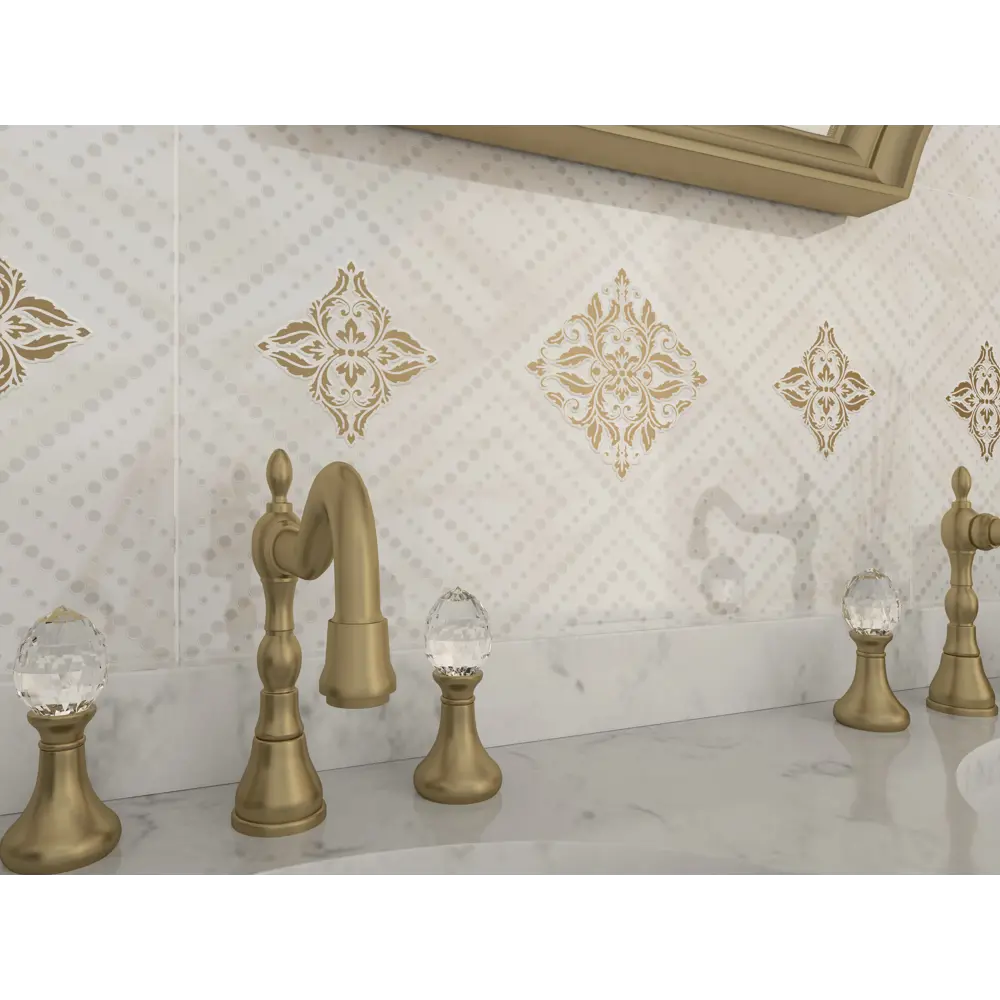 Шахтинская Плитка Тиана 02 - Бежевая глянцевая плитка с геометрическим узором 86745649 STLM-0071174 - Вид №5