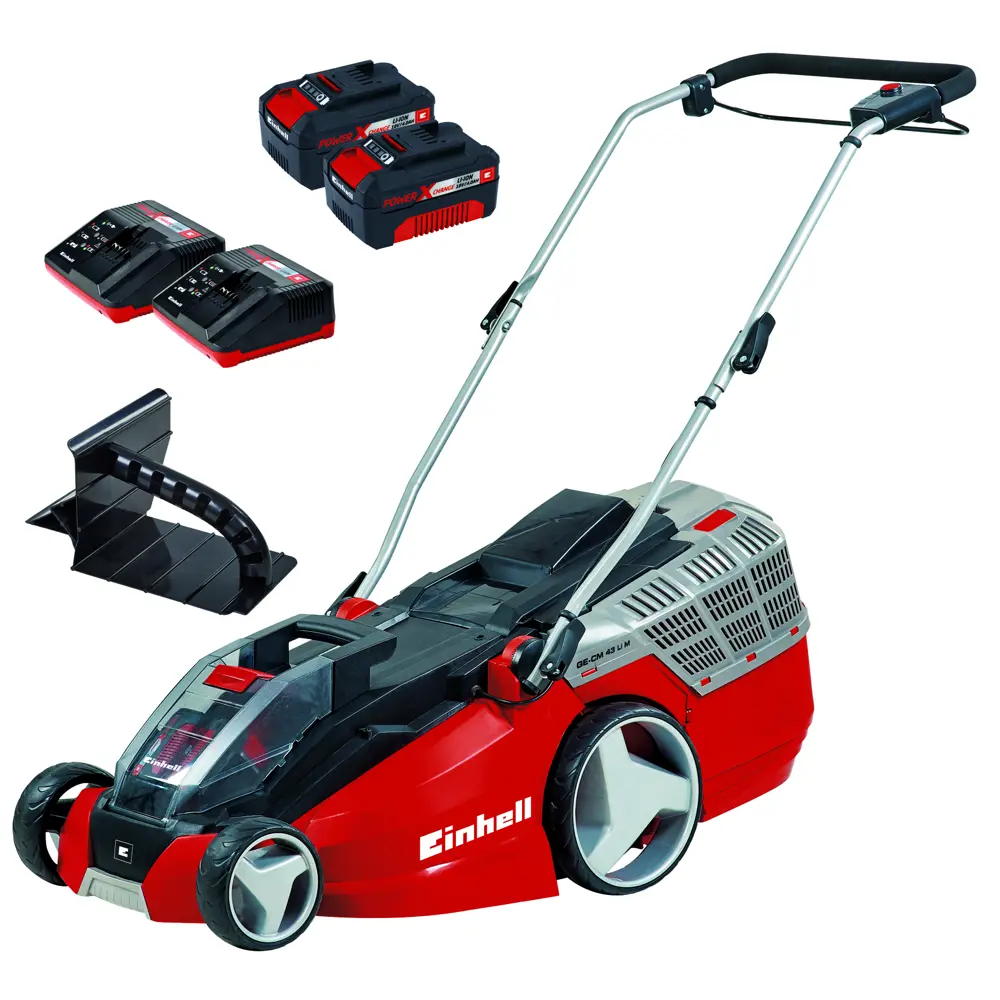 Газонокосилка аккумуляторная бесщеточная Einhell GE-CM 43 Li М 36 В 43 см 2x4 Ач АКБ и ЗУ входит в комплект STLM-2111455