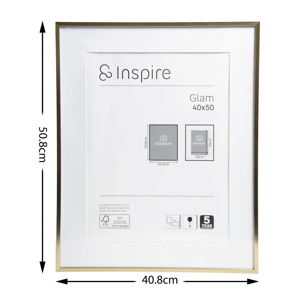 Рамка Inspire Glam Brass 40x50 см алюминий цвет золото 86487476 STLM-2066102  - Вид №7