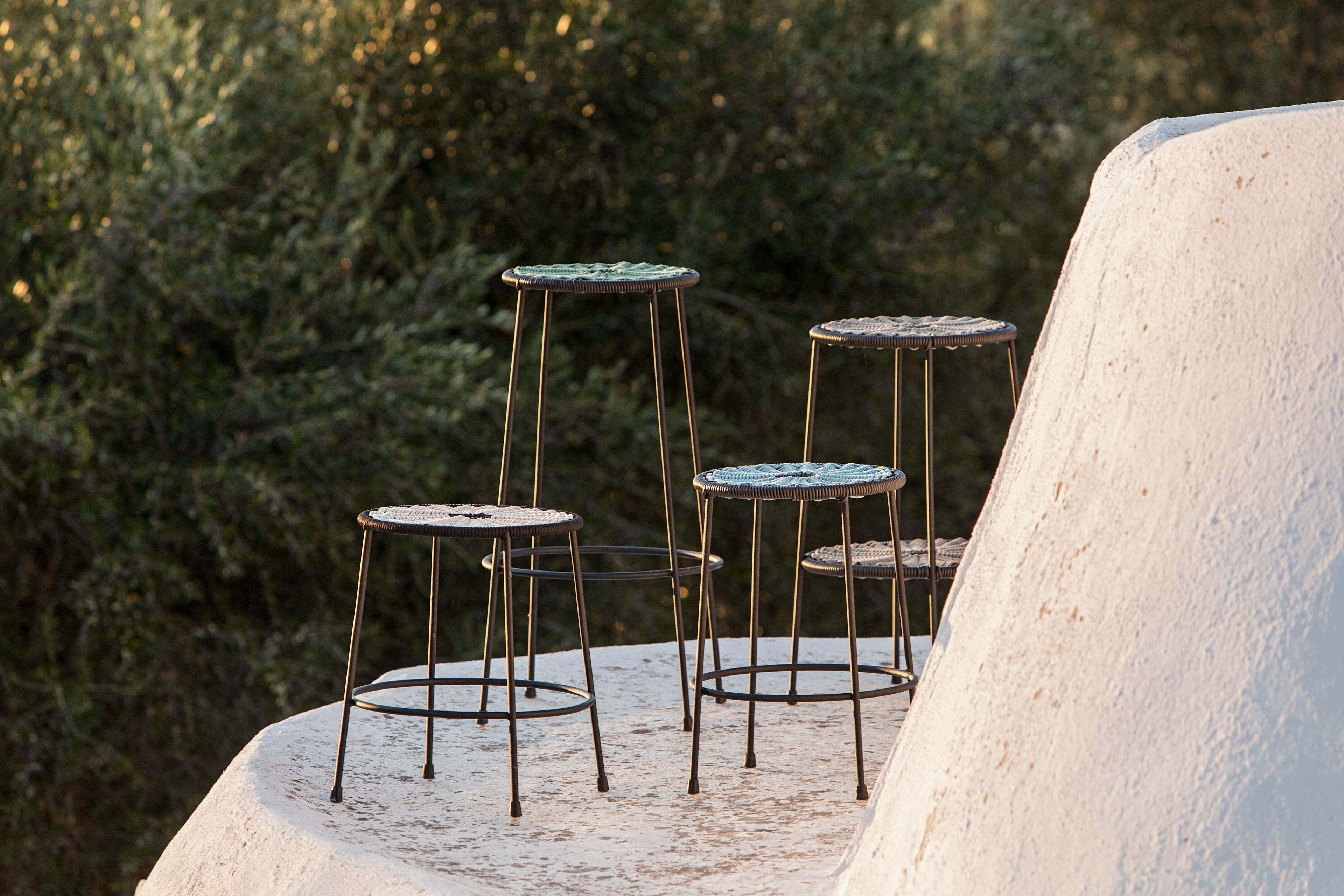 Высокий стул из железа и веревки для сада cbdesign космос ARCH-00010385 - Вид №4