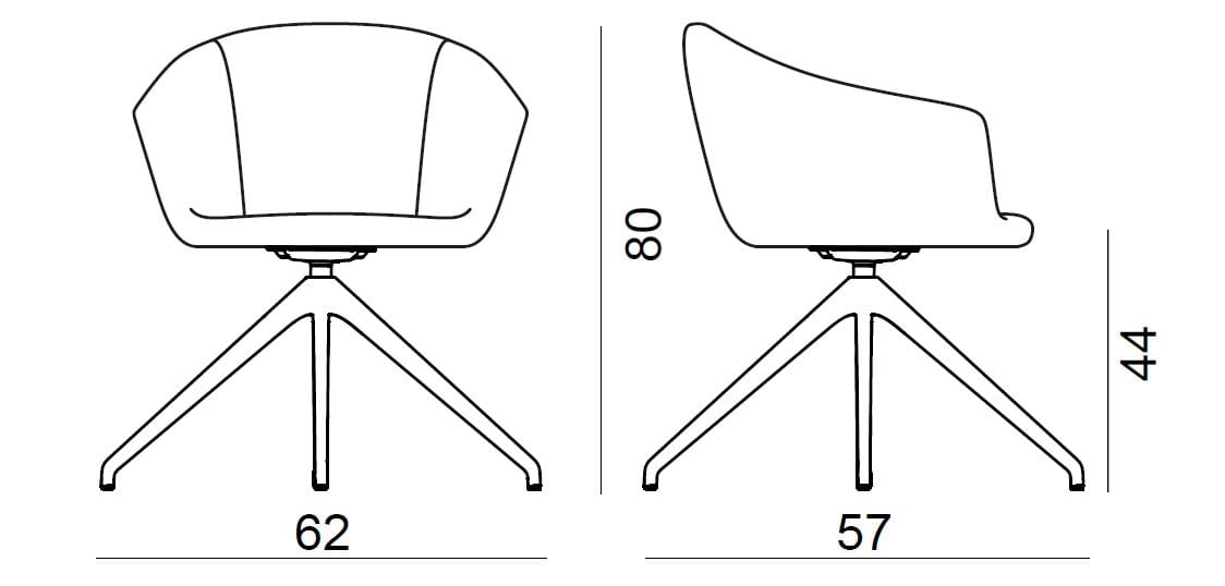 Тканевое кресло на алюминиевом насесте BBB LUCREZIA ARCH-00131161 - Вид №2