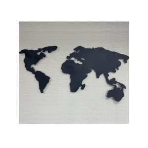 Панно настенное металлическое "Карта Мира"121х56 см черный BUANART