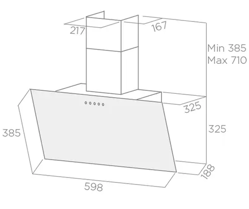 9064802 Вытяжка наклонная Jetair CLIFF 60/A/WH белый/серебристый STDN-0149113 - Вид №6