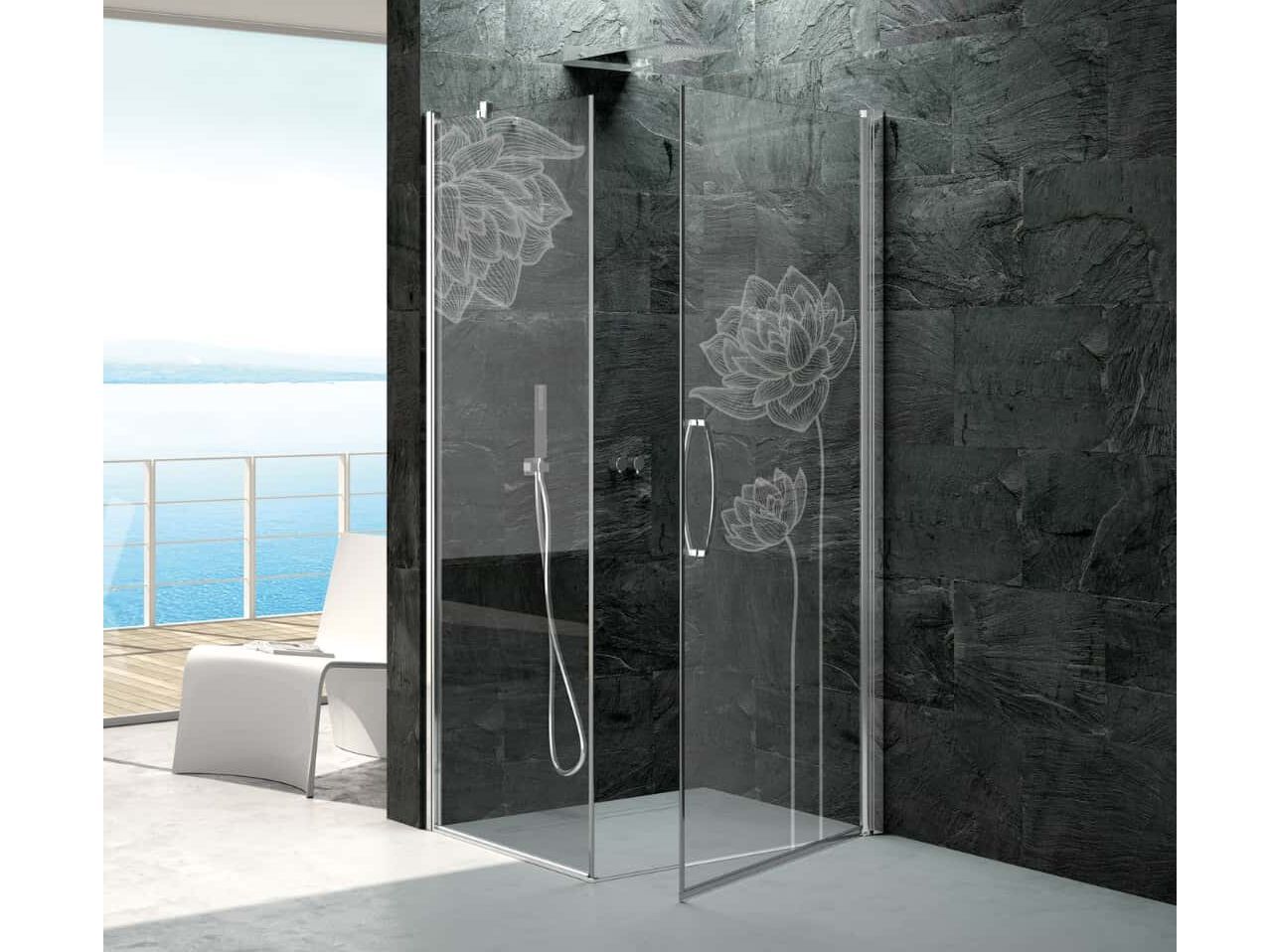 Алюминиевая и стеклянная угловая душевая кабина с распашной дверью CSA Box Doccia CAMILLA ARCH-00039713