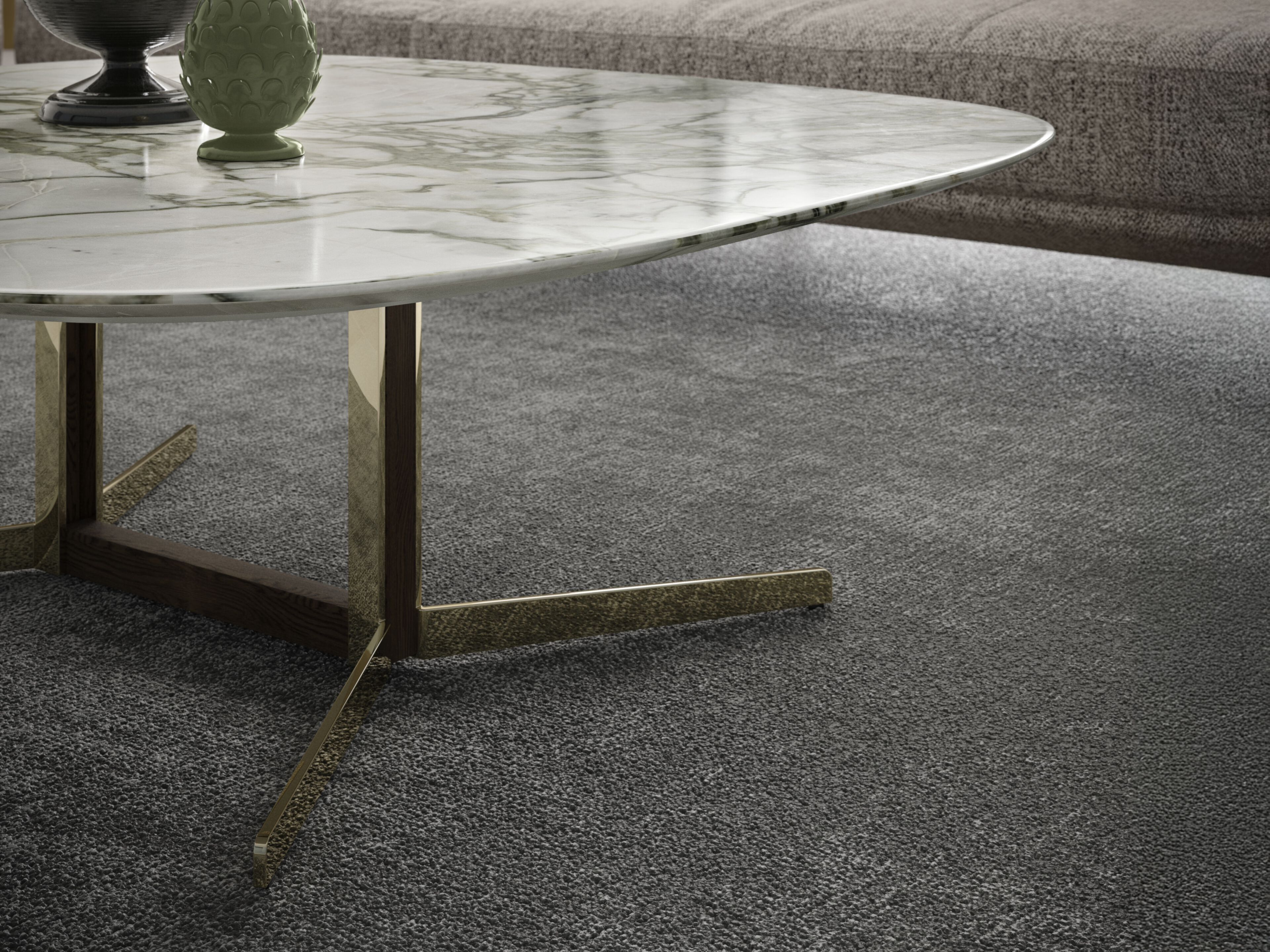 Низкий прямоугольный журнальный столик со стеклянной столешницей Natuzzi Italia Campus ARCH-00068417 - Вид №5