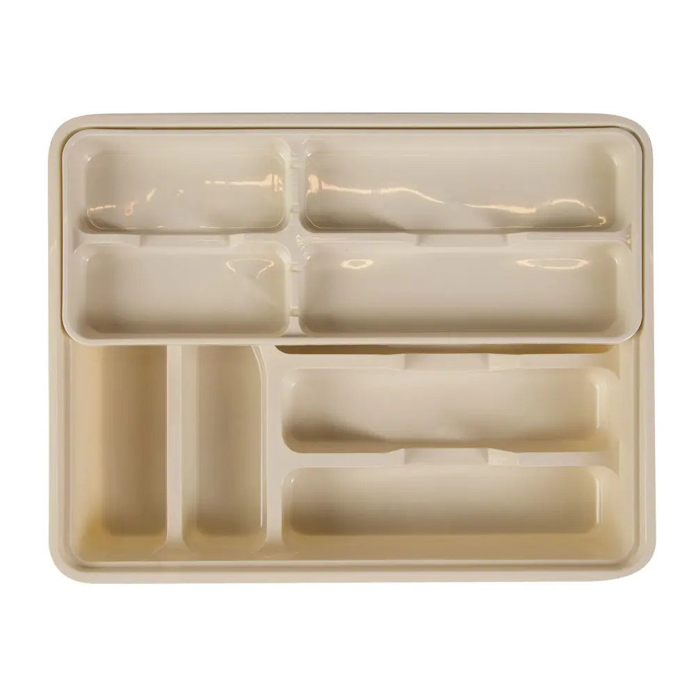 Лоток для столовых приборов двойной MIO, 40х31х7 см, цвет молочный Santreyd STLM-2051288 - Вид №1