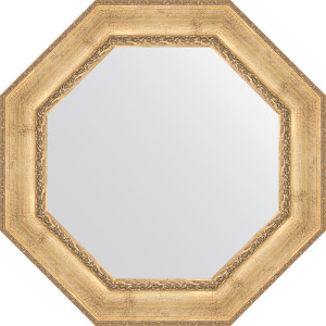 BY 3672 Зеркало в багетной раме - состаренное серебро с орнаментом 120 mm EVOFORM Octagon