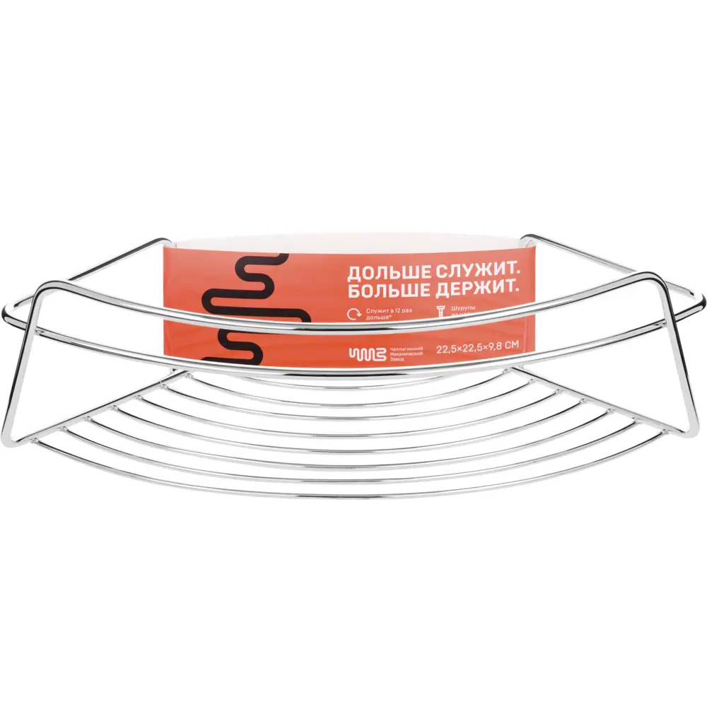 Полка для ванной ЧМЗ Модулус 502-004-01 угловая 22.5x22.5x9.8 см цвет хром STLM-2178160 - Вид №1