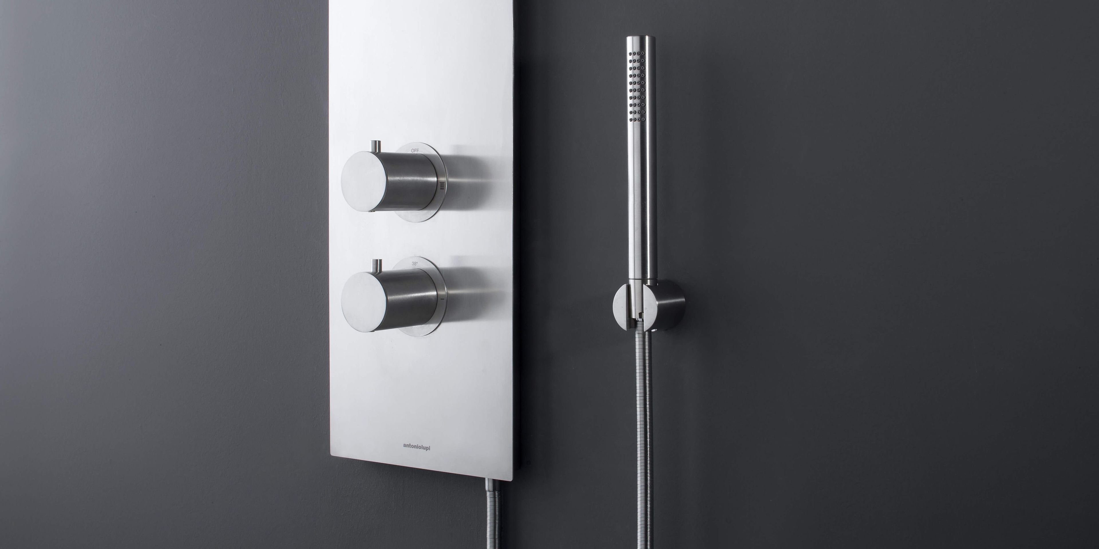 Настенная душевая колонка из нержавеющей стали с душем Antoniolupi VELA ARCH-00023105 - Вид №3
