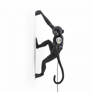 Светильник настенный черный Monkey Lamp Hanging Right 14919 SELETTI ОБЕЗЬЯНА 00-3882928 Черный