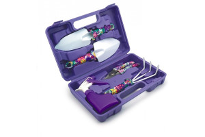 15923642 Набор садового инструмента "Орхидея S" 5 предметов с цветными ручками в фиолетовом кейсе 4606400055082 ЧУДЕСНЫЙ САД