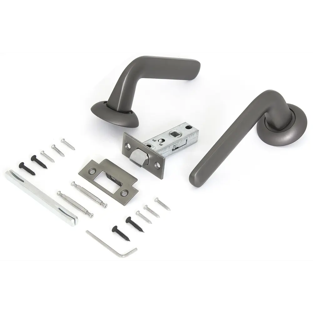 Дверная ручка Palladium 34L 100 GF, без запирания, комплект, цвет графит STLM-2166287 - Вид №1