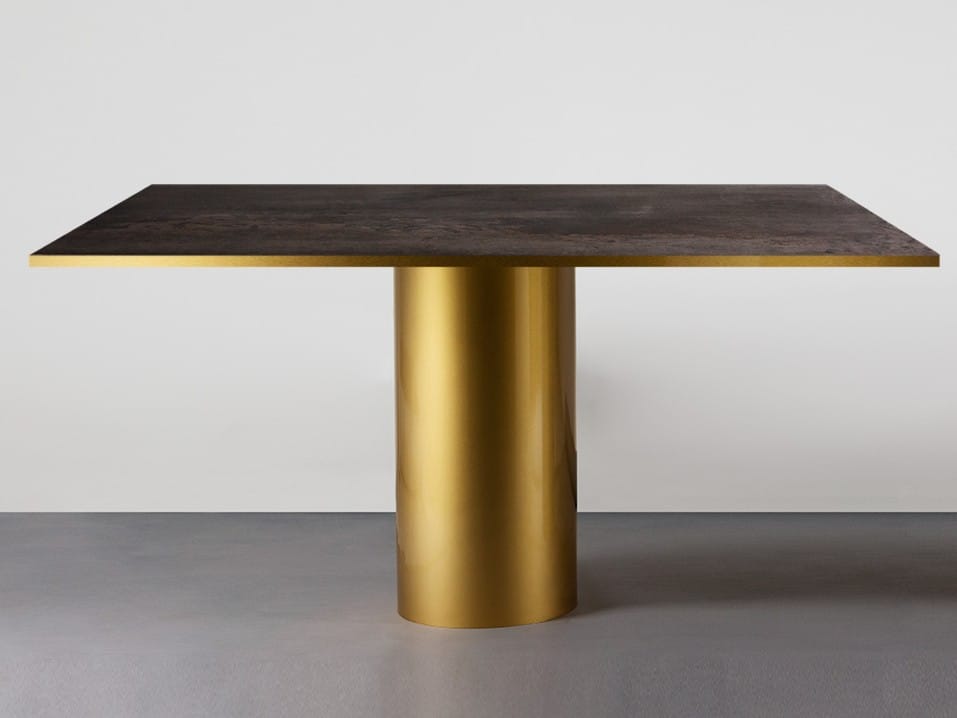 Квадратный железный журнальный столик с мраморным верхом Vela Arredamenti Ikar ARCH-00021877 - Вид №1