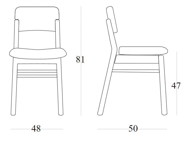 Деревянный стул с мягким сиденьем SIPA ARCH-00082050 - Вид №8