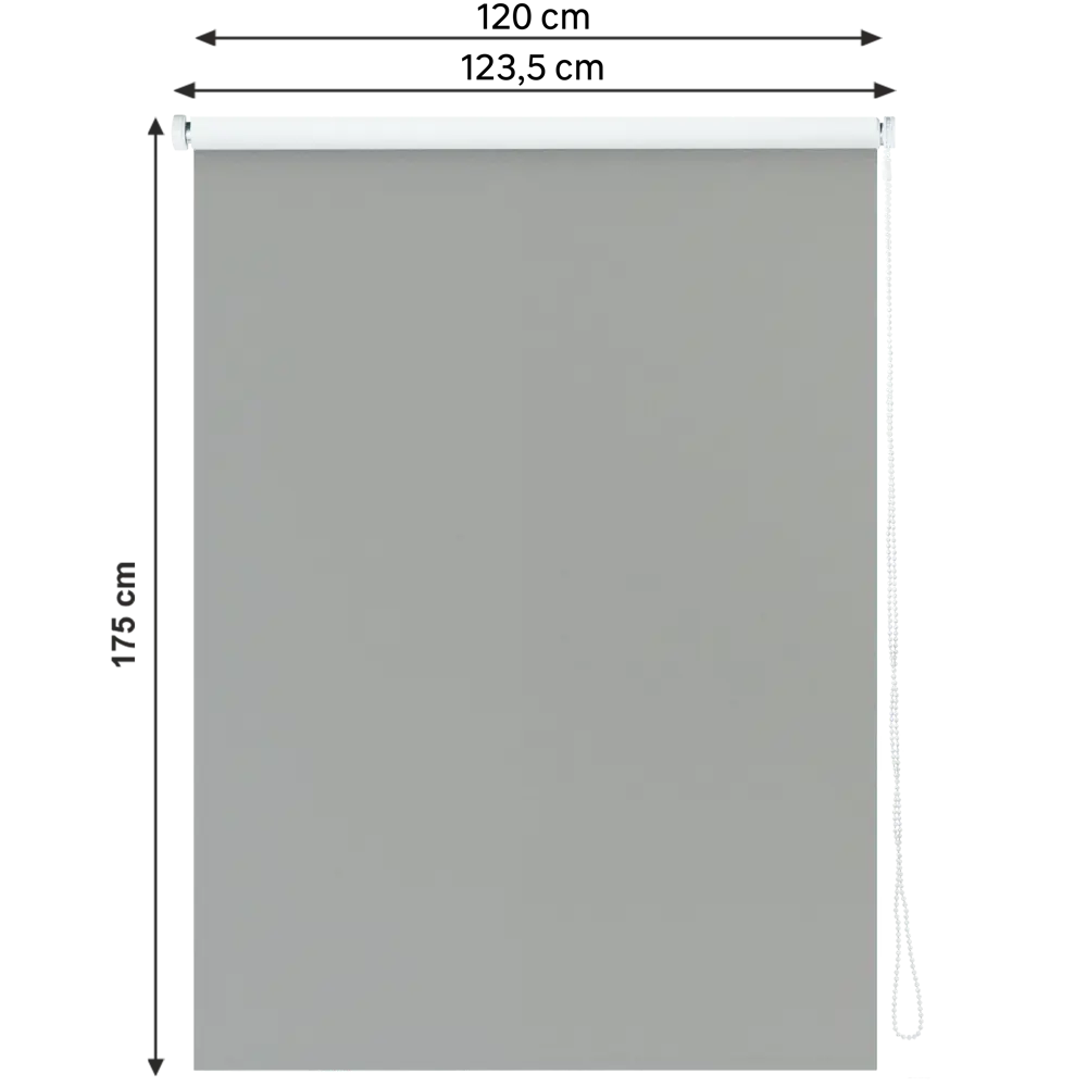 Штора рулонная блэкаут Inspire Santos 120x175 см серая Granit 3 STLM-2028382 - Вид №1