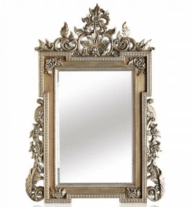 Зеркало настенное в резном багете "Бристоль" LOUVRE HOME ДИЗАЙНЕРСКИЕ 119366 Серебро