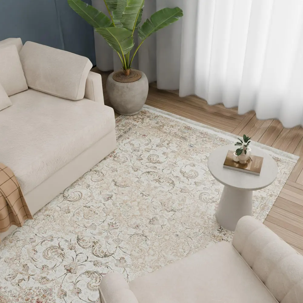 Ковер полиэстер Arnika 150x225 см цвет кремовый 86370514 STLM-2147218 Santreyd 