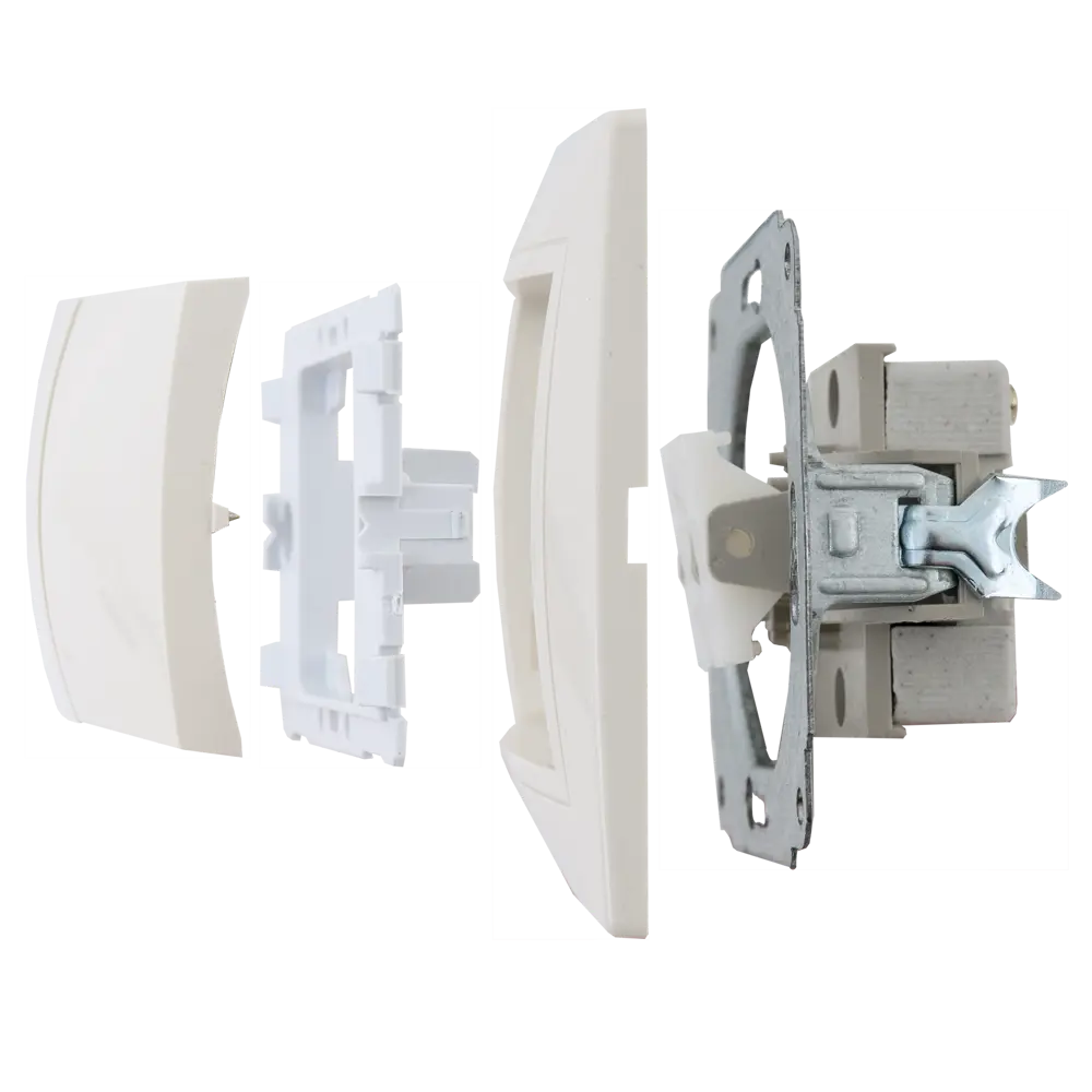 Выключатель встраиваемый TDM ELECTRIC Таймыр с двумя клавишами в бежевом цвете 85591342 STLM-0064427 - Вид №4