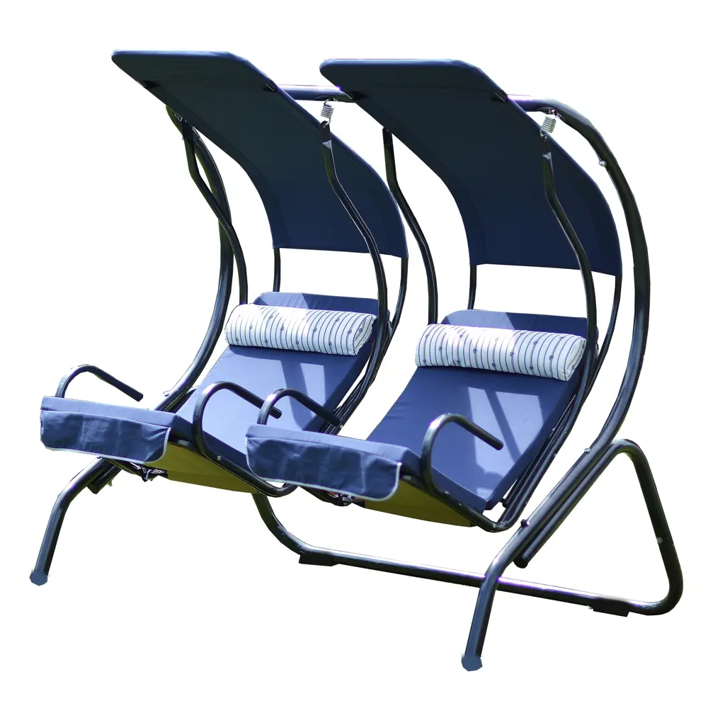 Качели садовые Марио 2-х местные (до 280 кг) черный/ синий Santreyd STLM-2057192