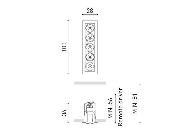 Несколько алюминиевых светодиодных утопленных прожекторов Arkoslight Black Foster Micro ARCH-00052834 - Вид №10