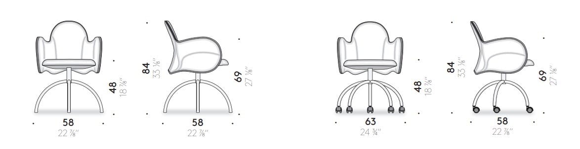 Мягкое вращающееся офисное кресло DE PADOVA INCISA ARCH-00032654 - Вид №5