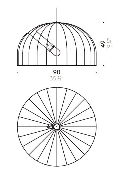 Порошковое покрытие стальной светодиодный подвесной светильник DE PADOVA Mogura ARCH-00016222 - Вид №3
