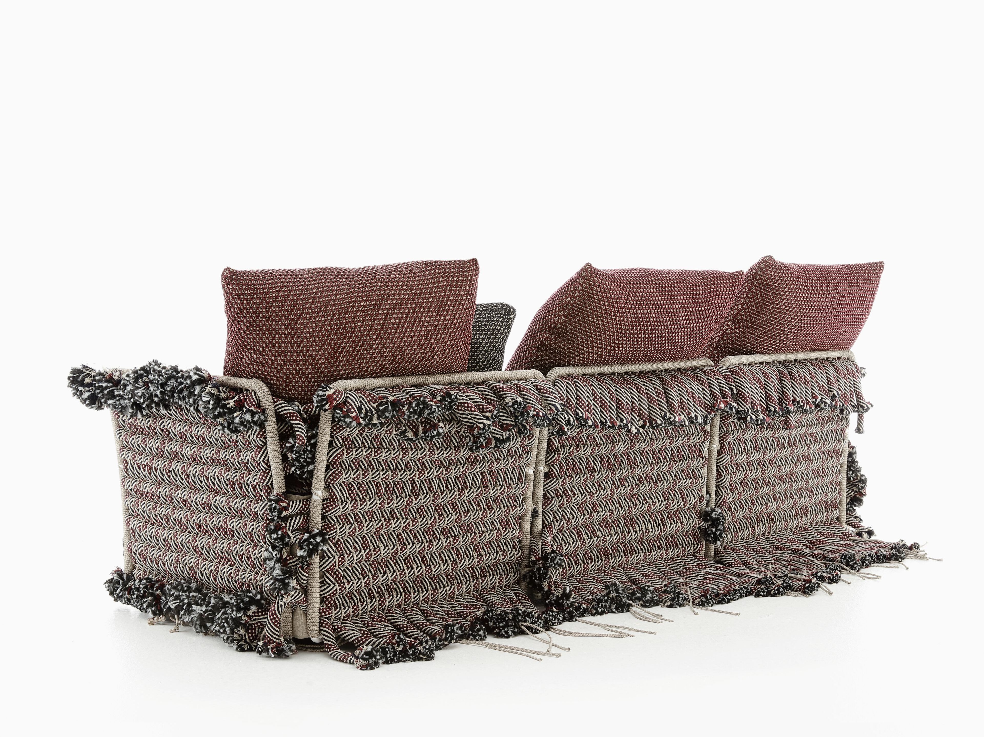 3-местный алюминиевый открытый диван с плетением Nodo Italia Antonio Marras + Nodo Italia ARCH-00151240 - Вид №2