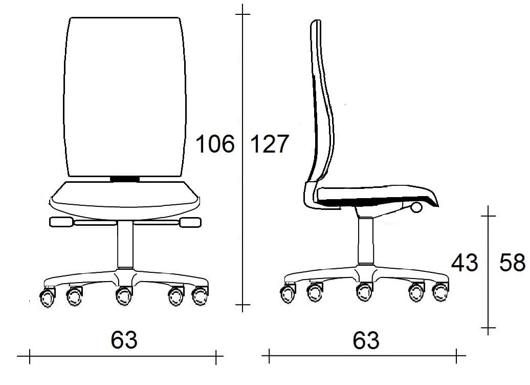 5-спицевое вращающееся офисное кресло с колесами TALIN WIND 9-101 ARCH-00067484 - Вид №2