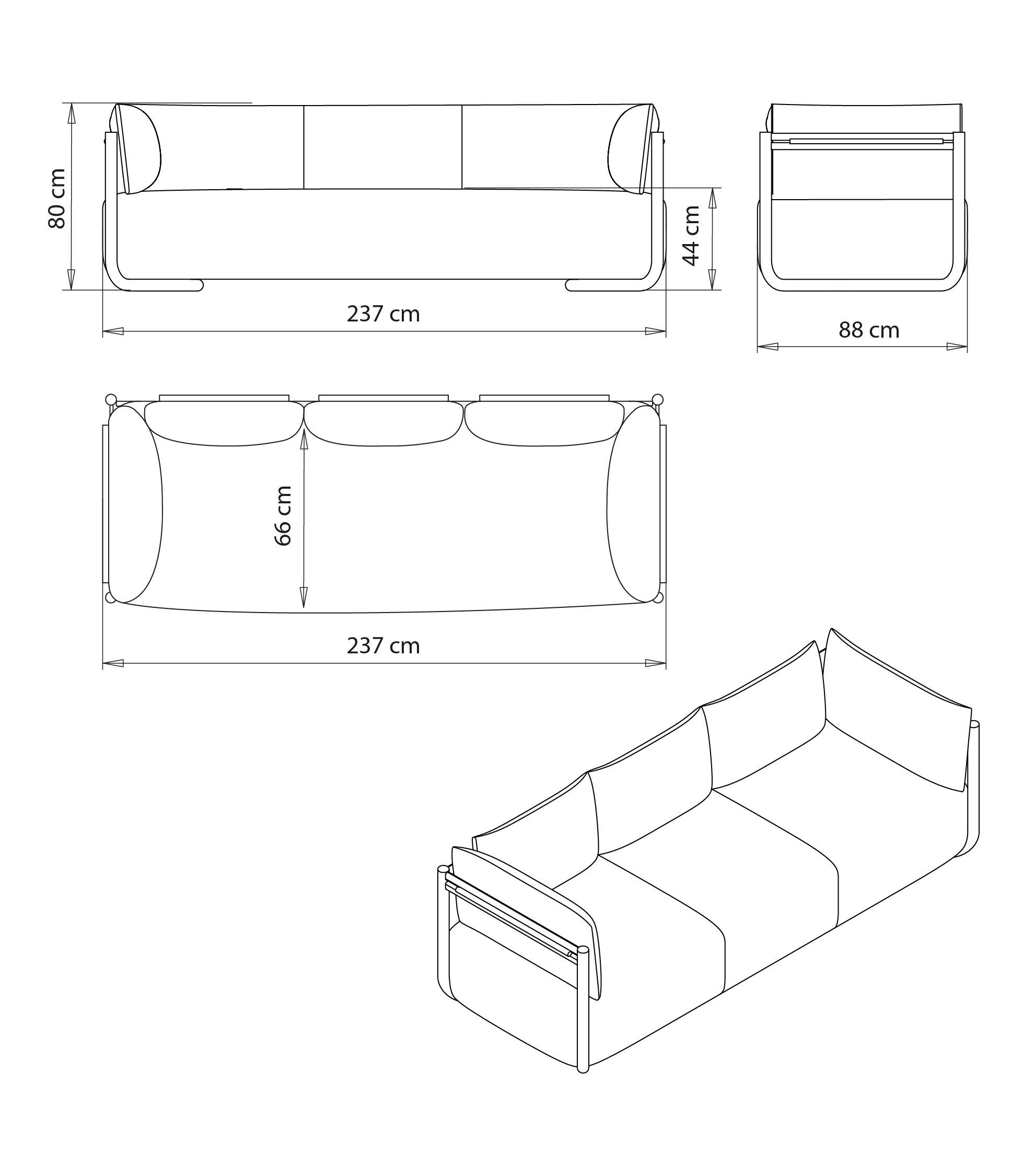 3-местный тканевый диван Et al Cosmo ARCH-00115851 - Вид №6