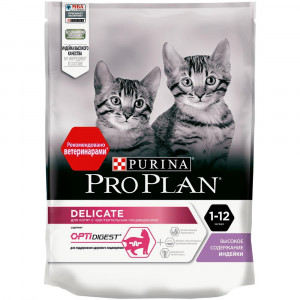 ПР0049855 Корм для котят с чувствительным пищеварением или с особыми предпочтениями в еде, индейка сух. 200 г Pro Plan