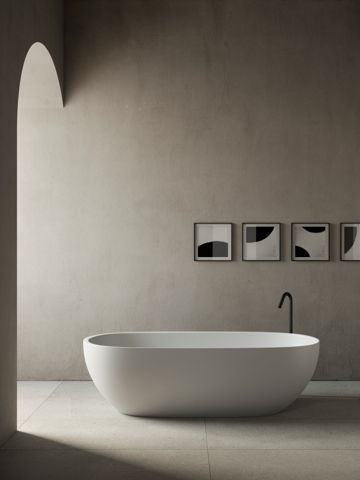 Овальная ванна в Korakril™ Ice White Rexa HOLE ARCH-00137844 - Вид №2