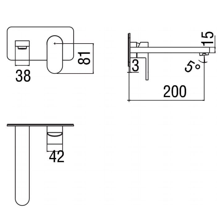 Настенный смеситель для раковины Nobili Up ARCH-00040129