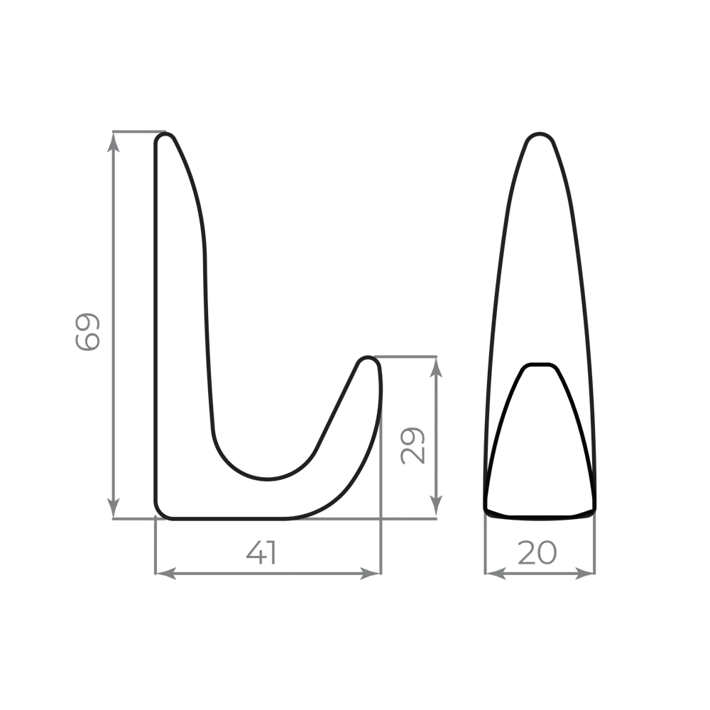Крючок мебельный Ajax MB-LM/K-002 цвет черный STLM-2144553 - Вид №5