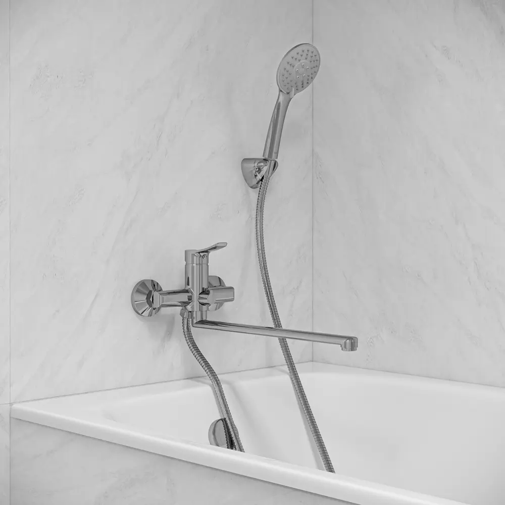 Смеситель для ванны IDDIS Shape с лейкой и шлангом 89424265 STLM-1582408 - Вид №2