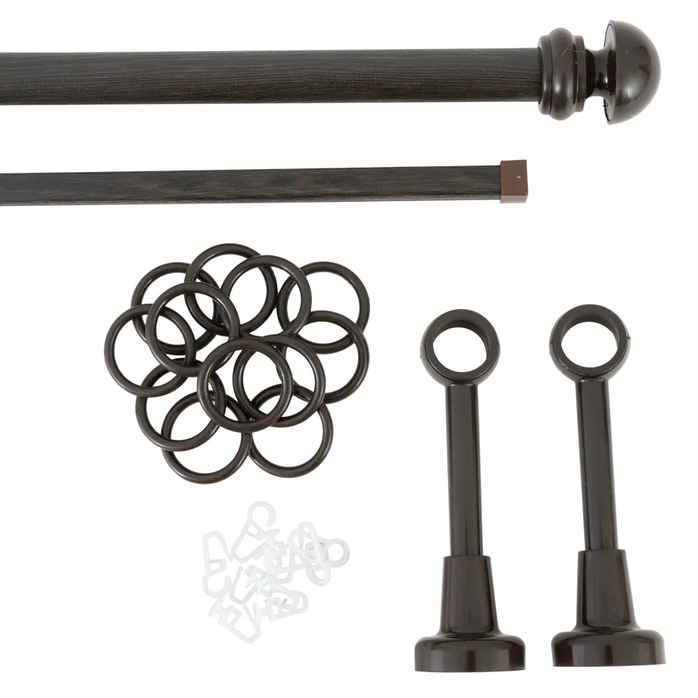 Карниз двухрядный 240 см металл/пластик цвет коричневый РУССКИЕ КАРНИЗЫ STLM-2205955 - Вид №1