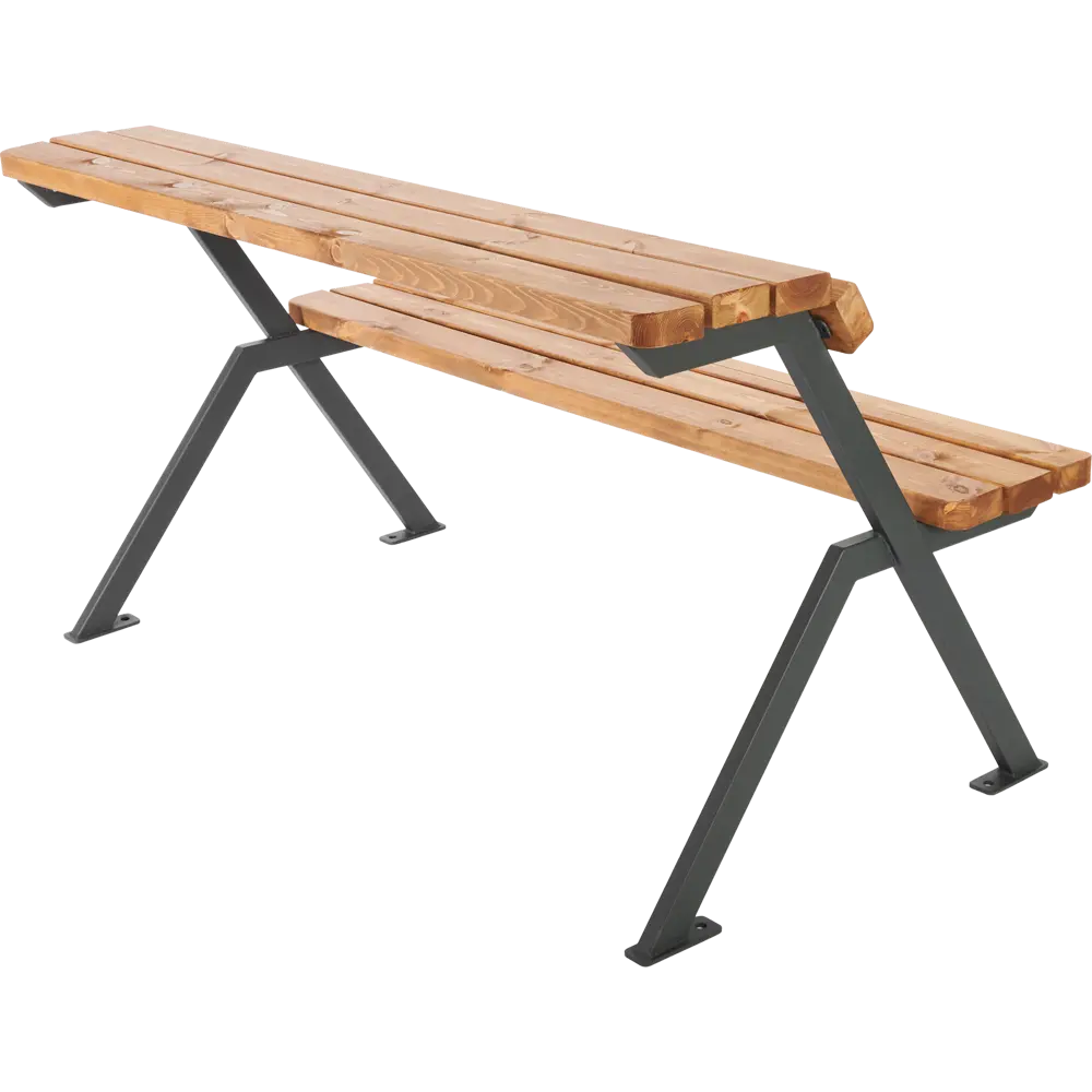 Скамейка - стол Domino 150х78,7х81 см дерево/металл коричневая/черная Santreyd STLM-2103899 - Вид №3