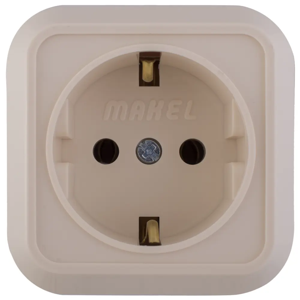 Розетка накладная Makel SivaUstu с заземлением, цвет кремовый Siva ustu STLM-2161486